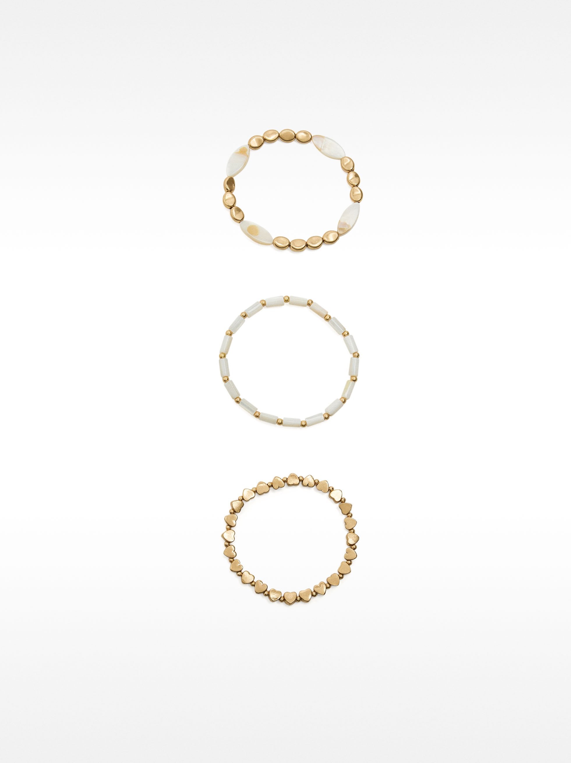 Set De Pulseras Elásticas Con Conchas