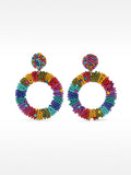 Pendientes Maxi Con Cuentas Multicolor