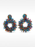 Pendientes Maxi Con Cuentas Multicolor