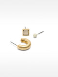 Set De Pendientes Dorados