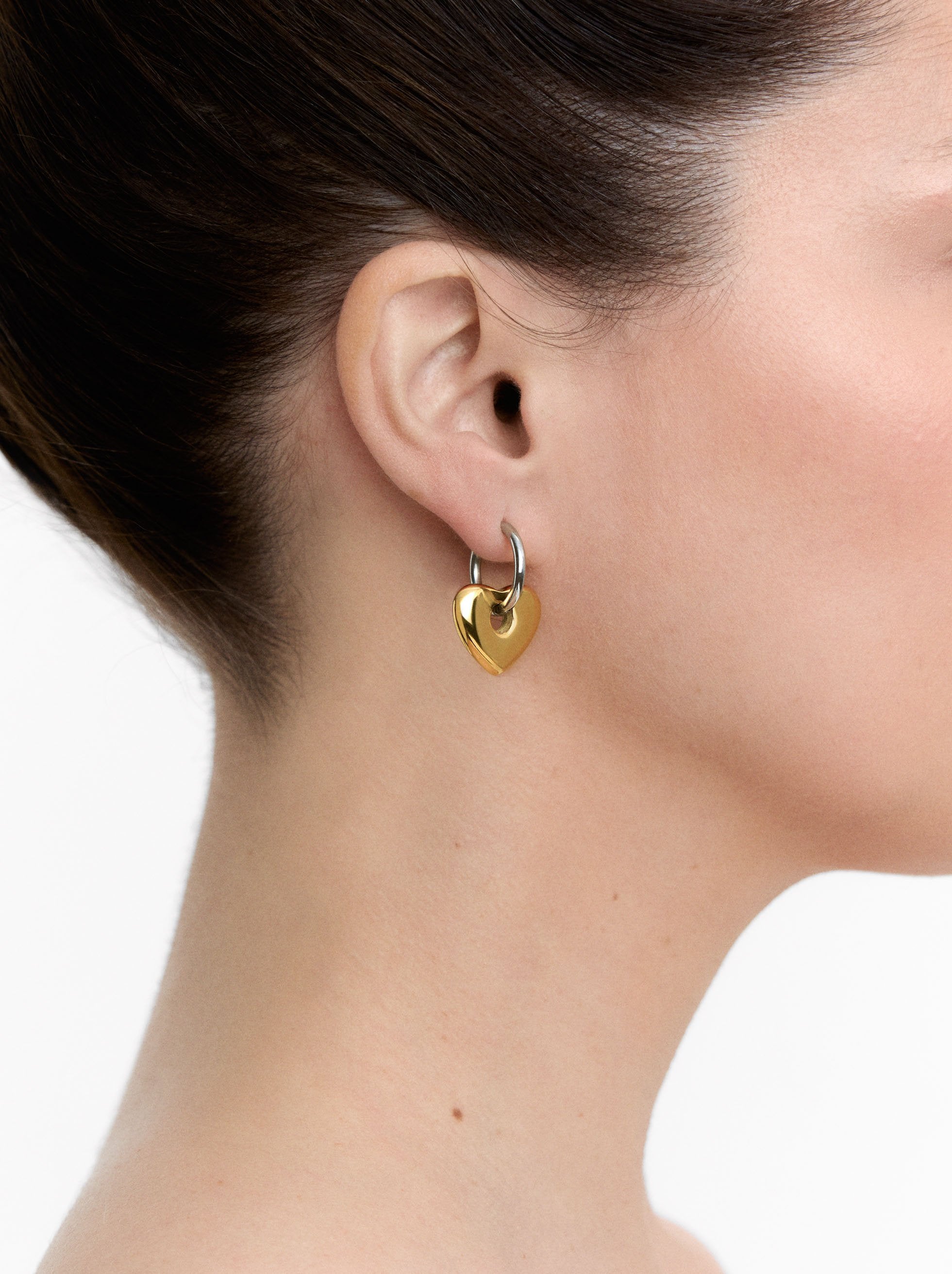 Pendiente Individual Corazón - Acero Inoxidable