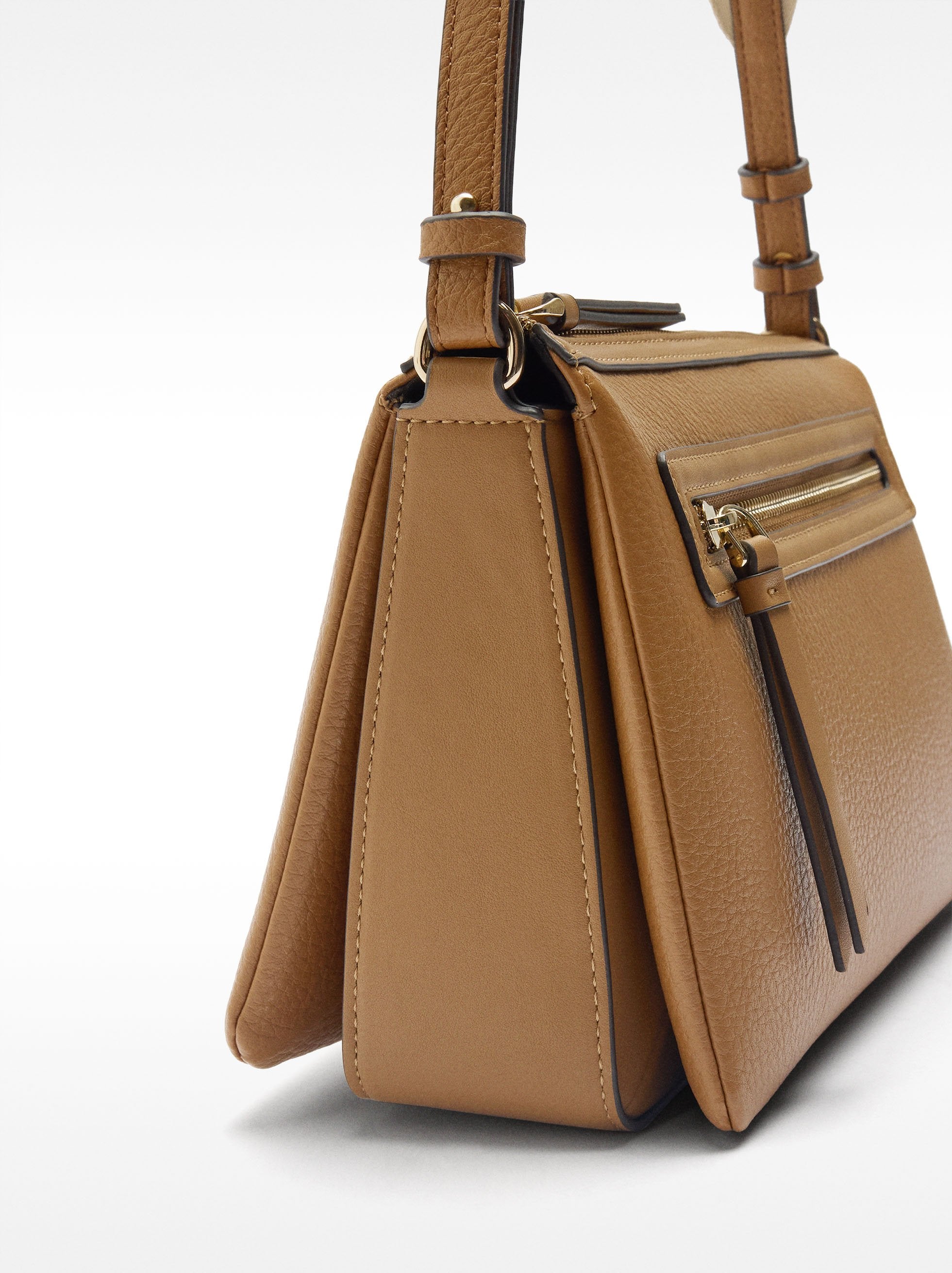 Bolso Bandolera Triple Con Textura