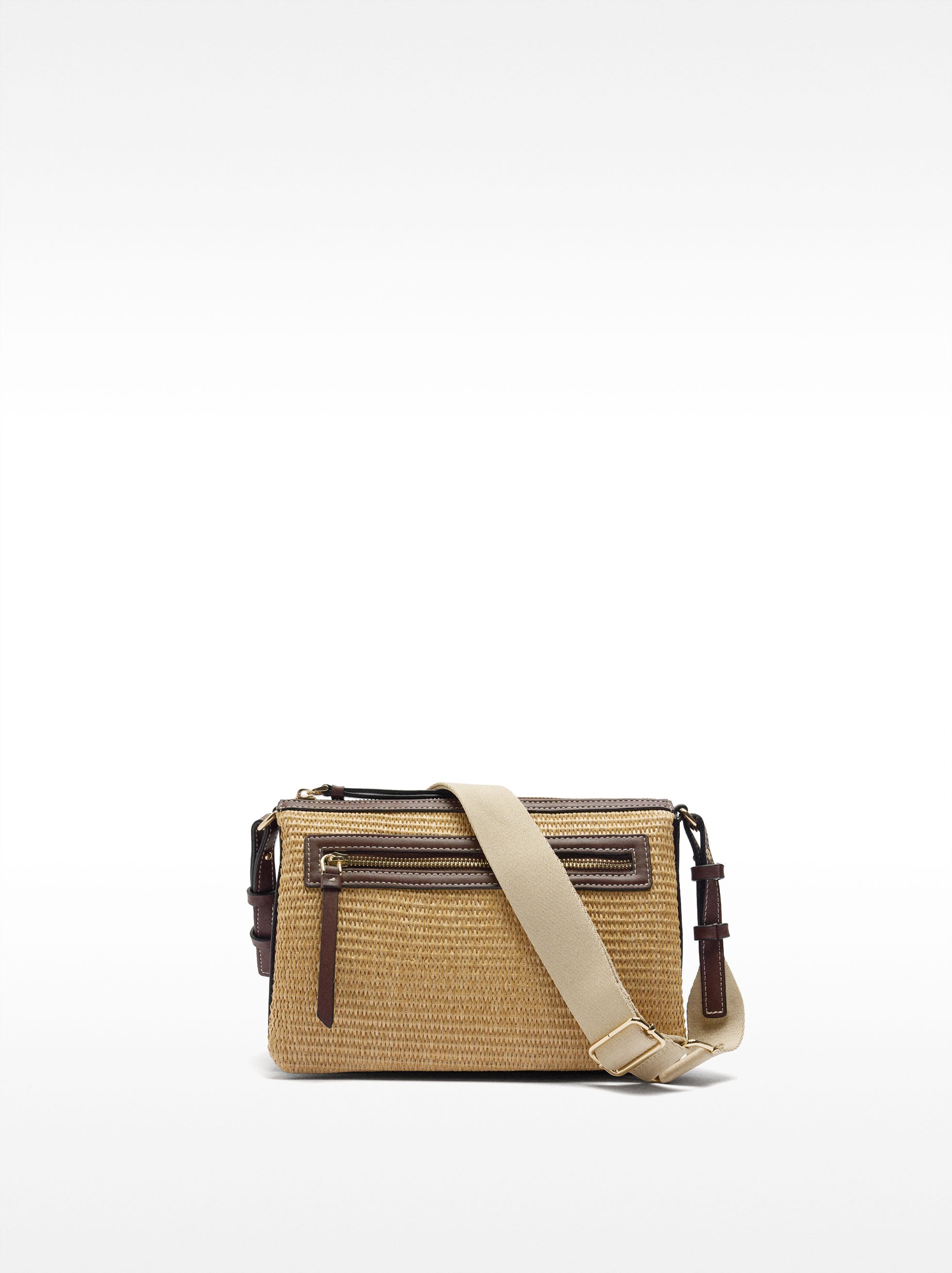 Bolso Bandolera Triple Efecto Rafia