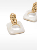 Pendientes De Concha Cuadrada