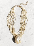 Collar Multihileras Con Concha
