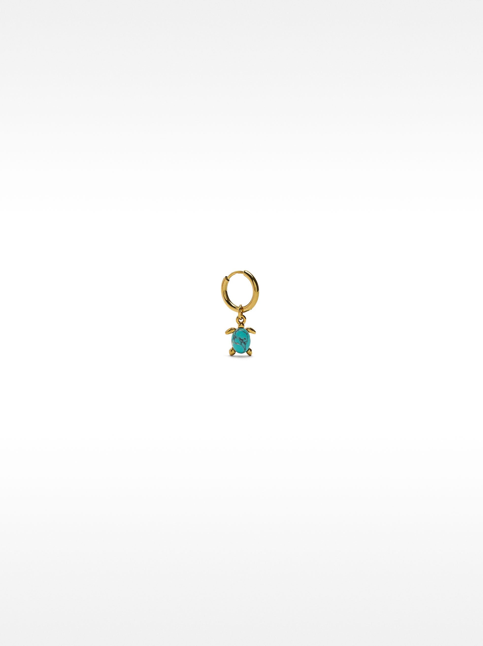 Aro Individual Con Piedra Tortuga - Acero Inoxidable