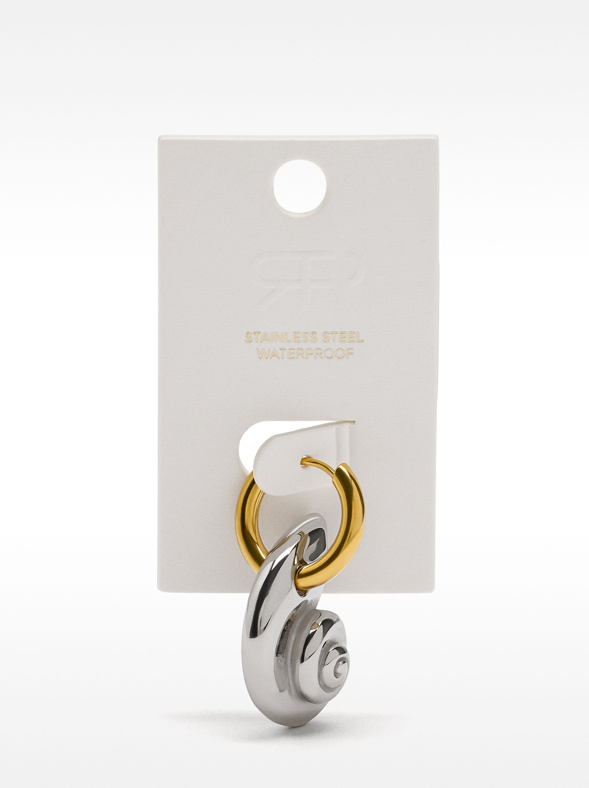 Aro Individual Bicolor Con Concha - Acero Inoxidable