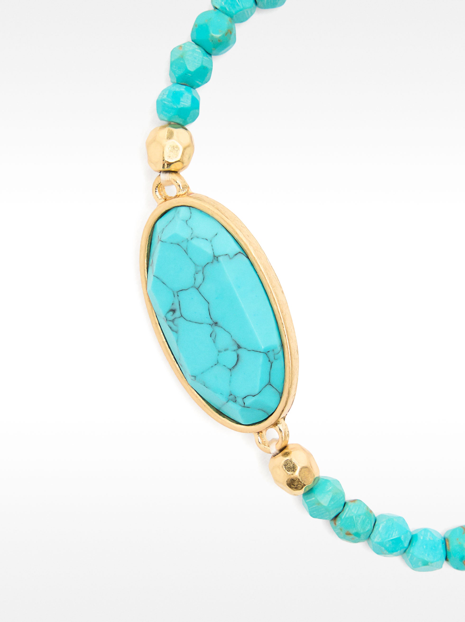 Pulsera Elástica Con Piedras Y Detalle Ovalado