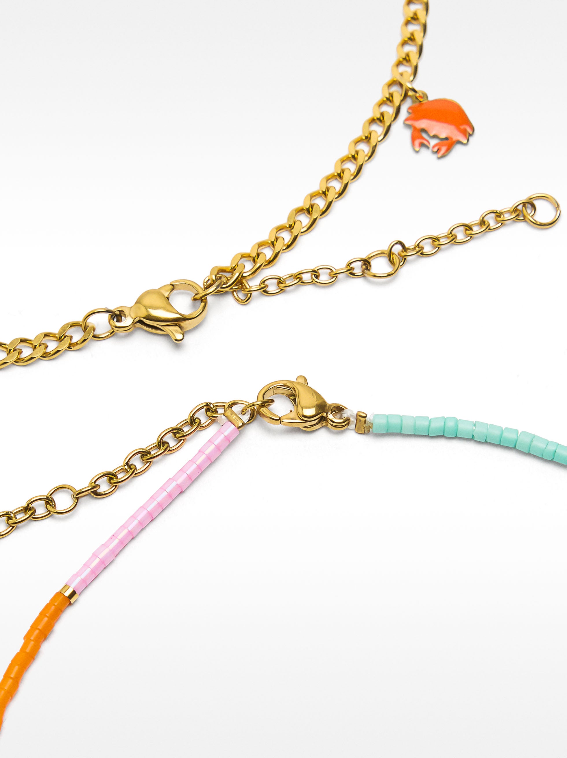 Set De Tobilleras Con Motivos Marinos – Acero Inoxidable
