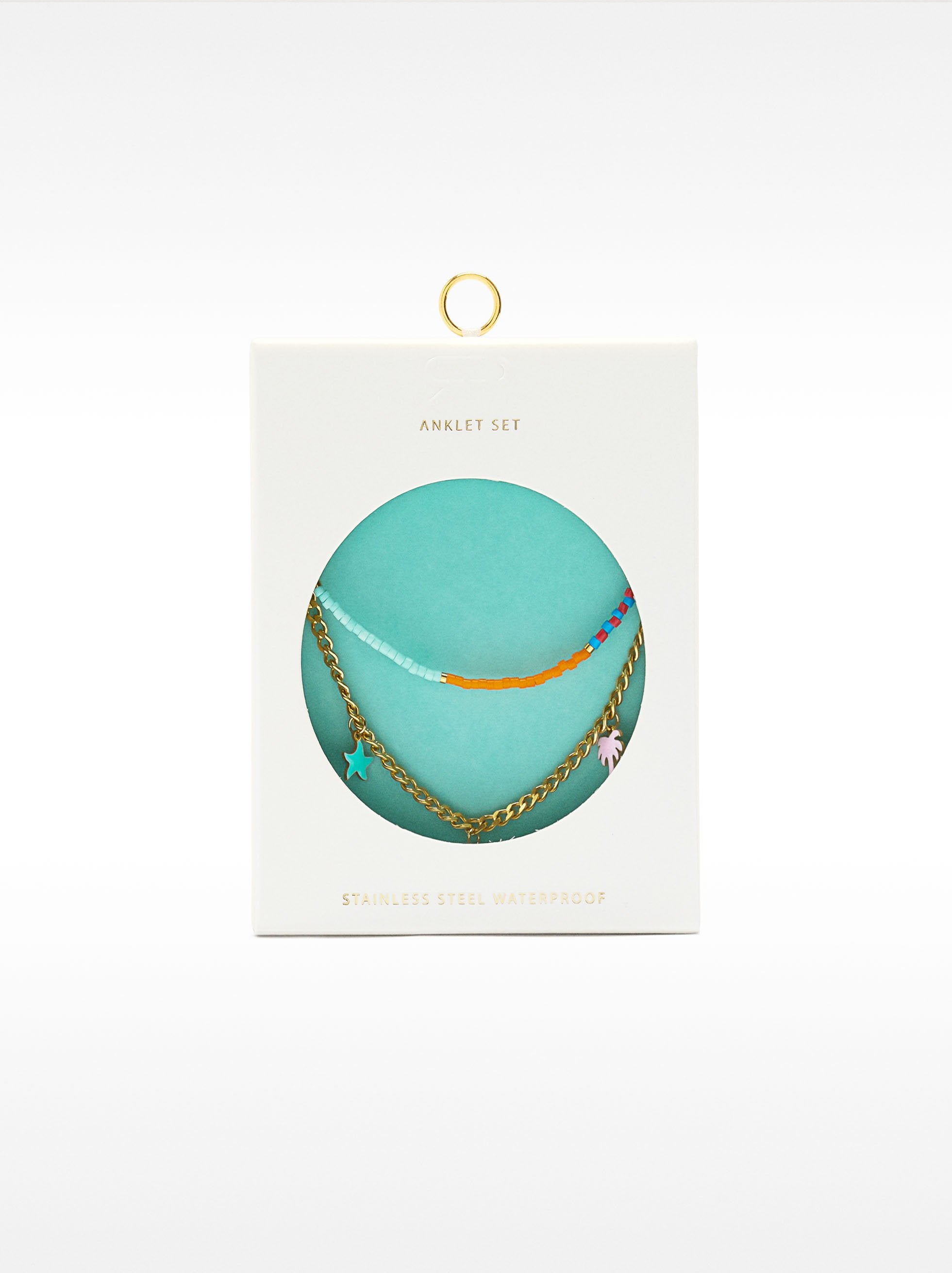 Set De Tobilleras Con Motivos Marinos – Acero Inoxidable