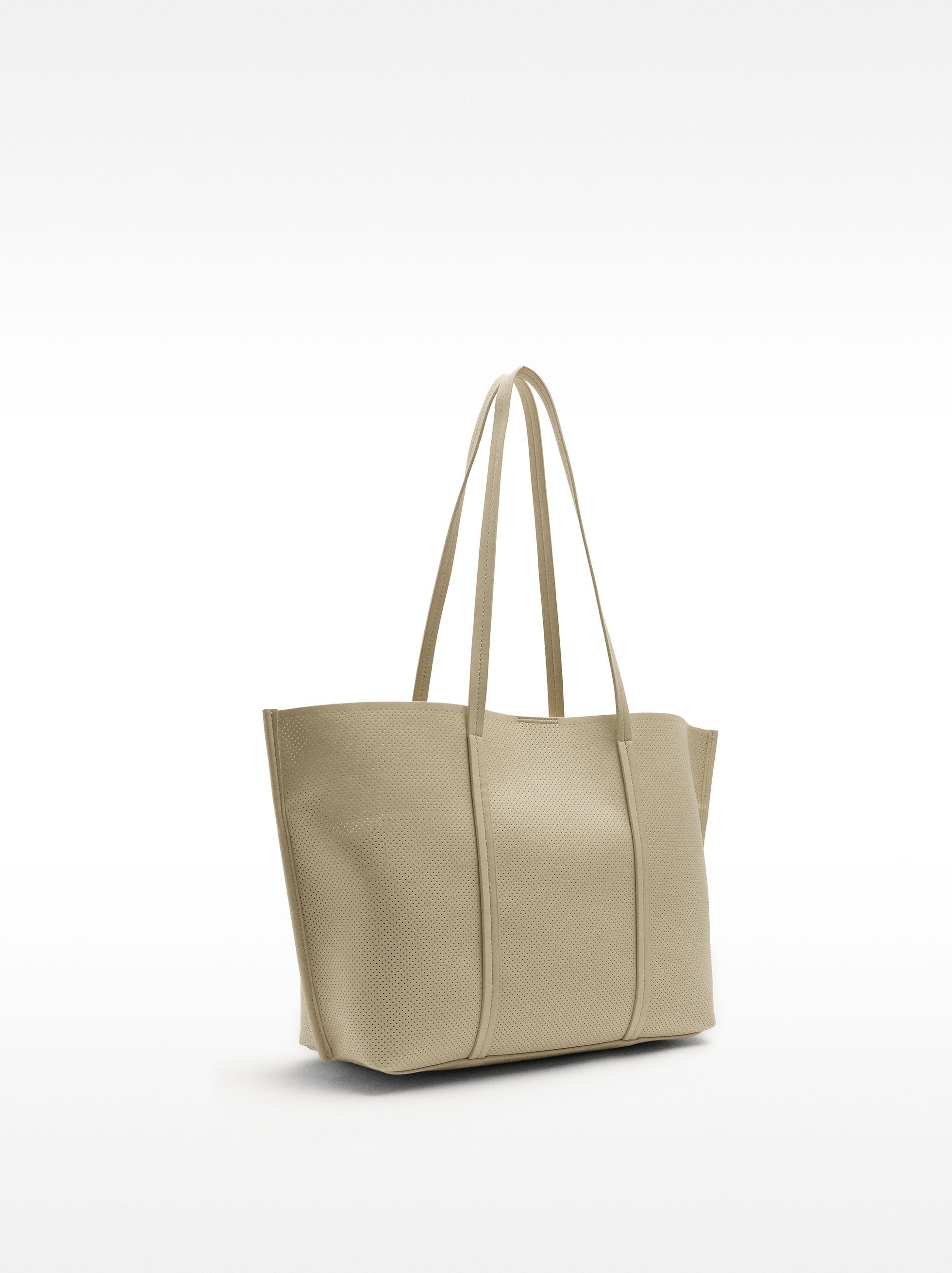 Bolso Shopper Perforado Con Bolso Extraíble
