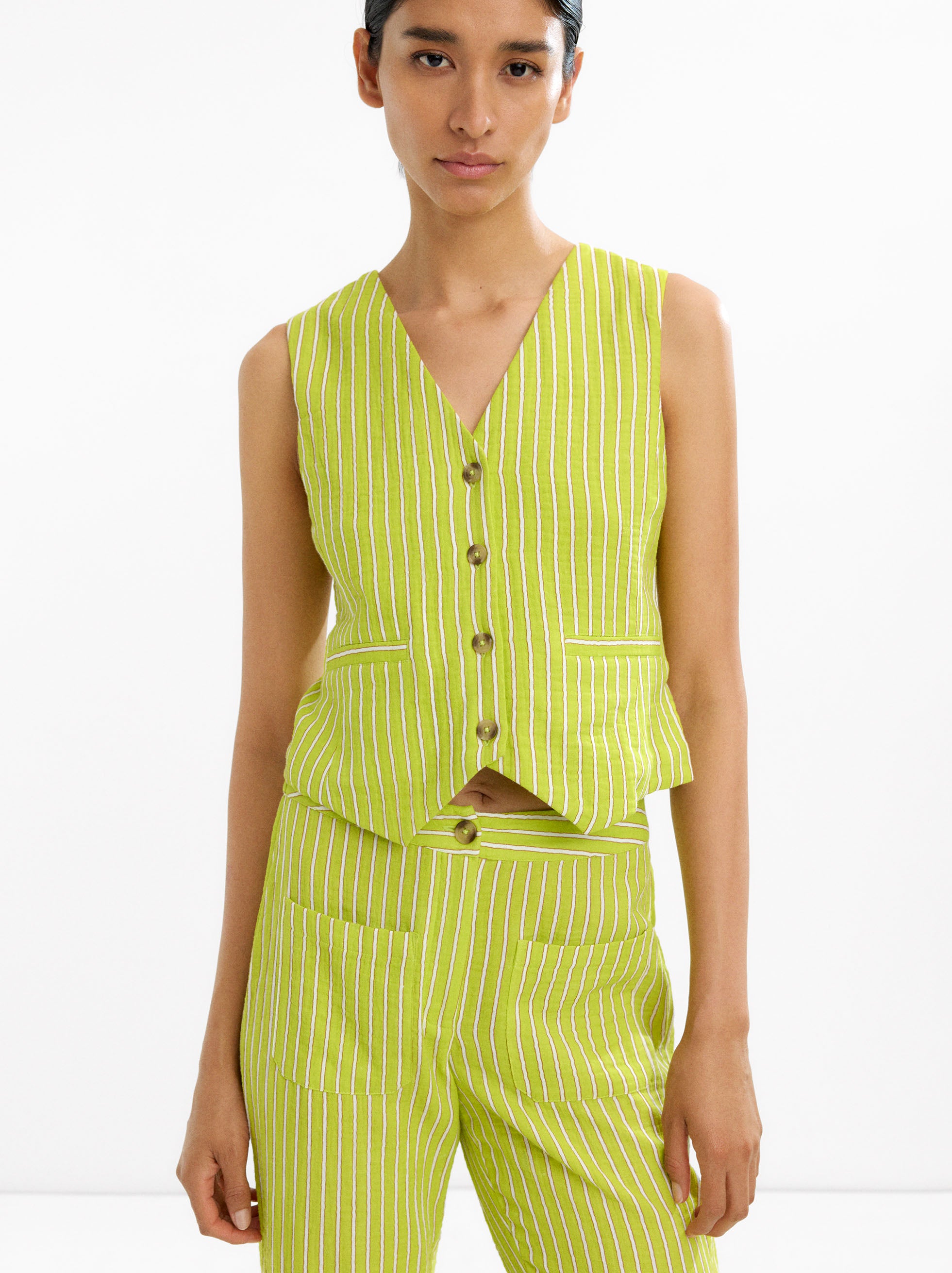 Chaleco A Rayas 100% Algodón