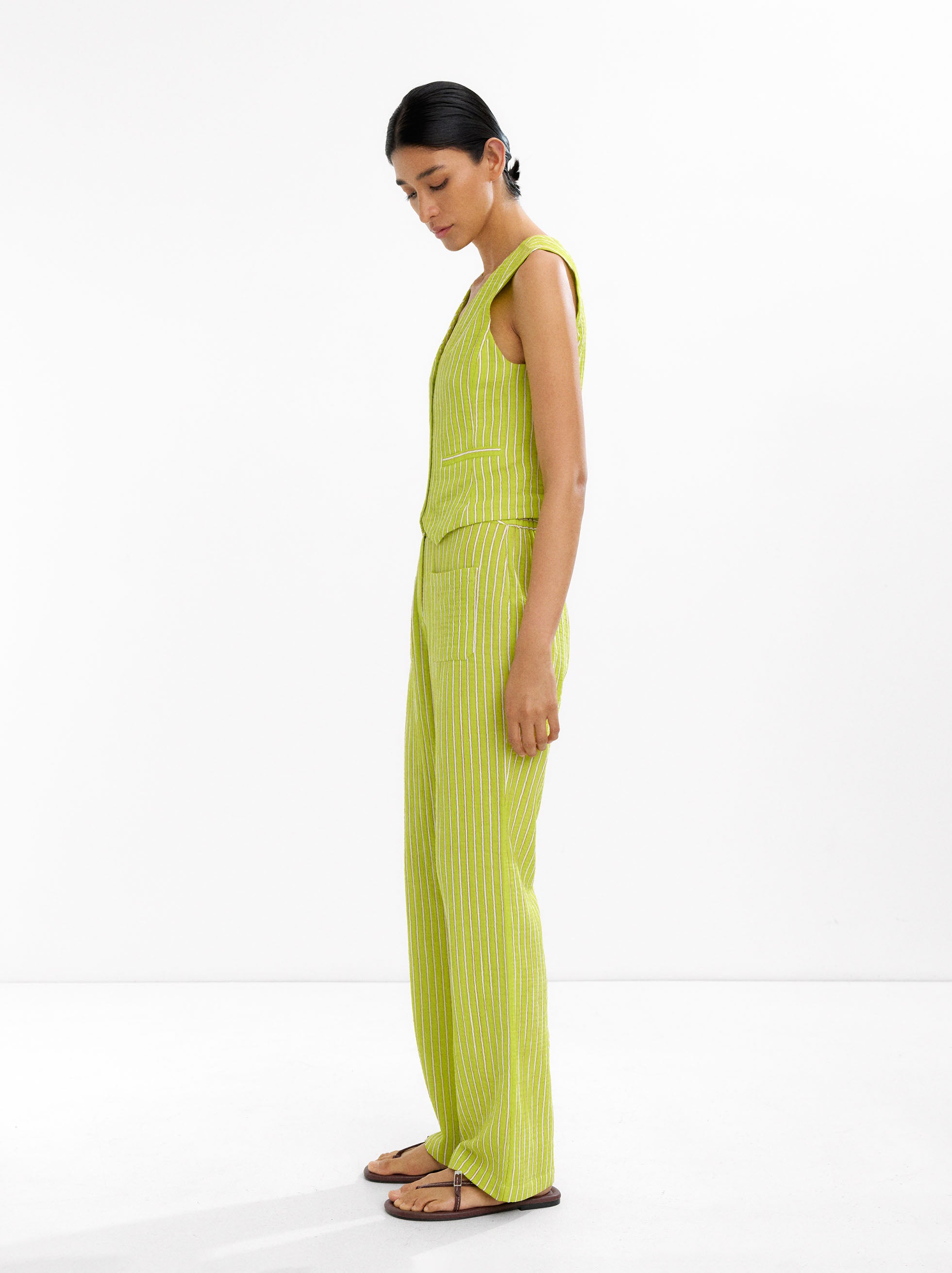 Chaleco A Rayas 100% Algodón