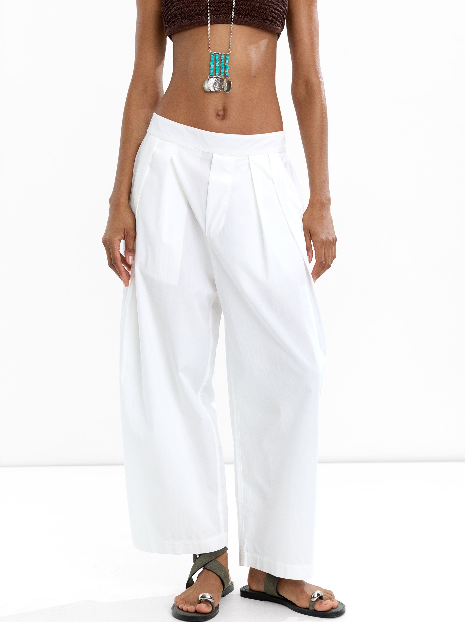 Pantalón Con Pinzas 100% Algodón