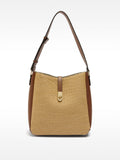 Bolso De Hombro Efecto Rafia