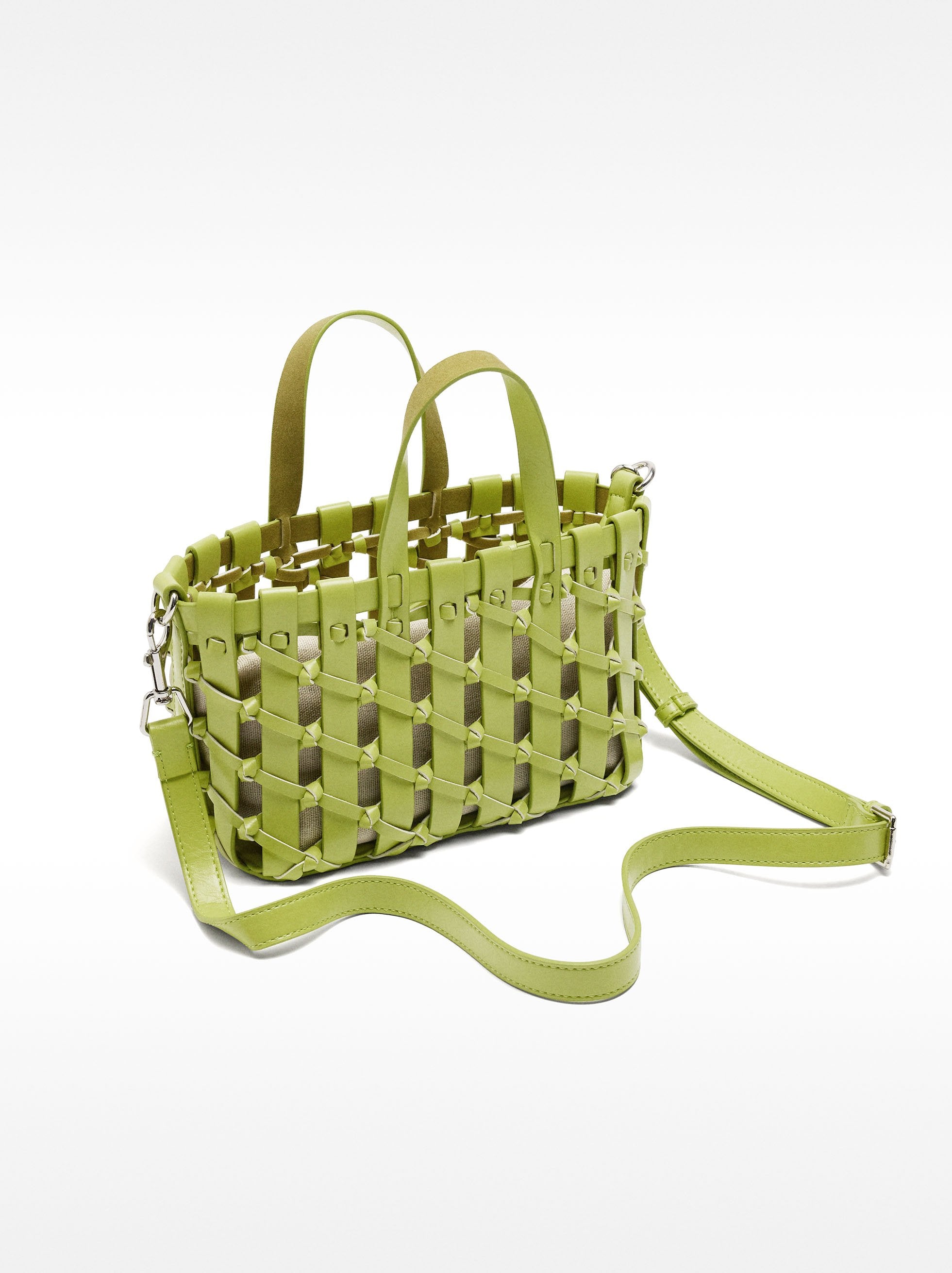 Bolso Tote Trenzado Con Nudos