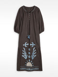 Vestido Midi Bordado 100% Algodón