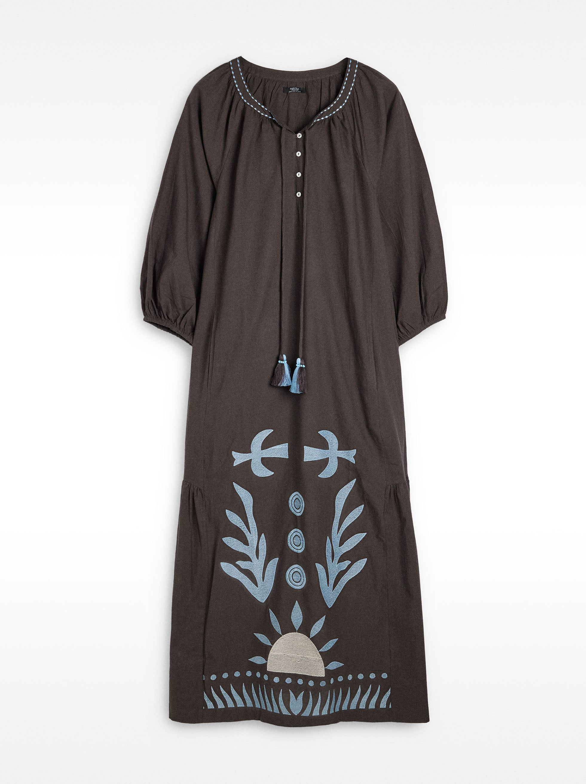 Vestido Midi Bordado 100% Algodón