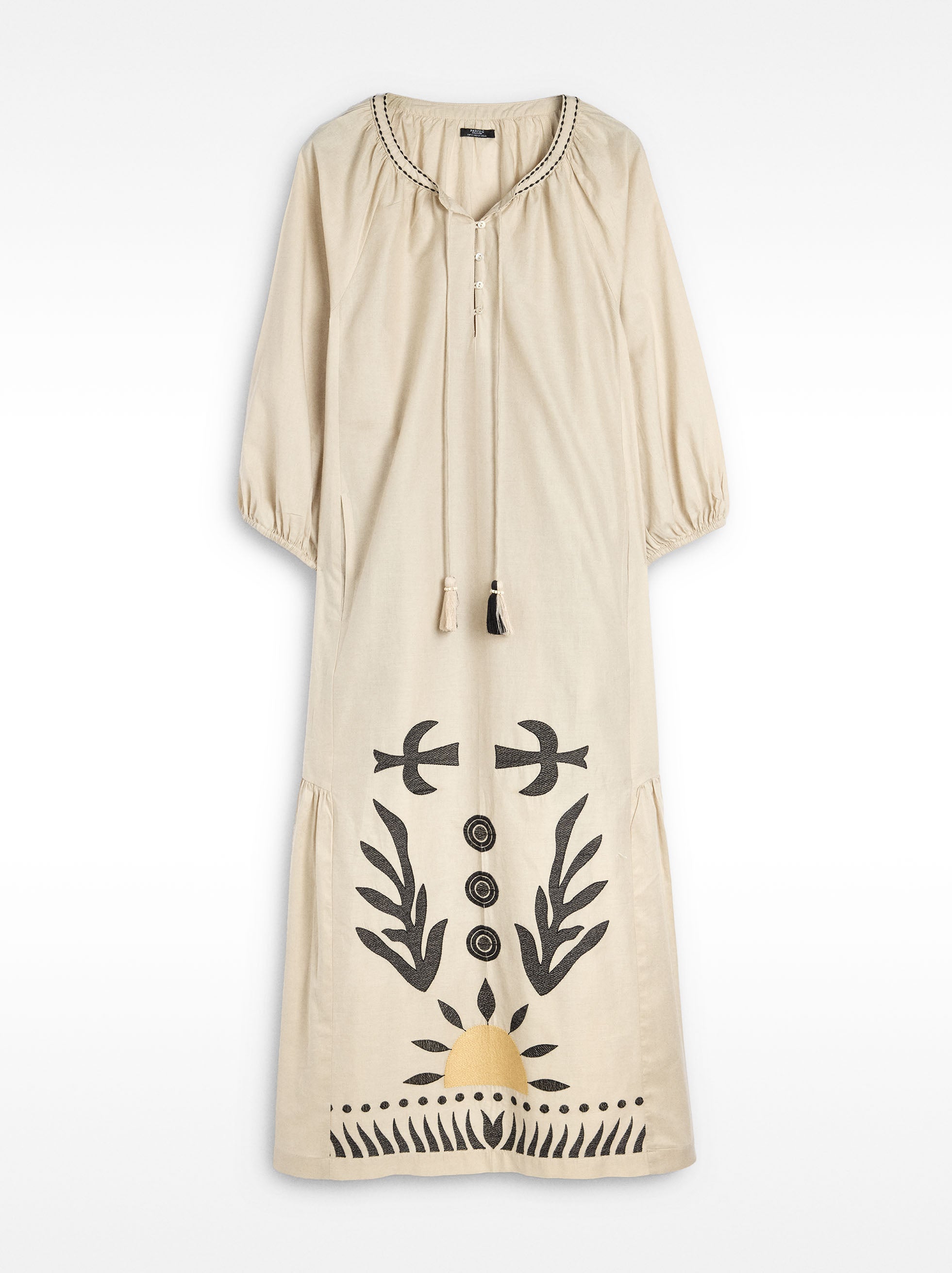 Vestido Midi Bordado 100% Algodón