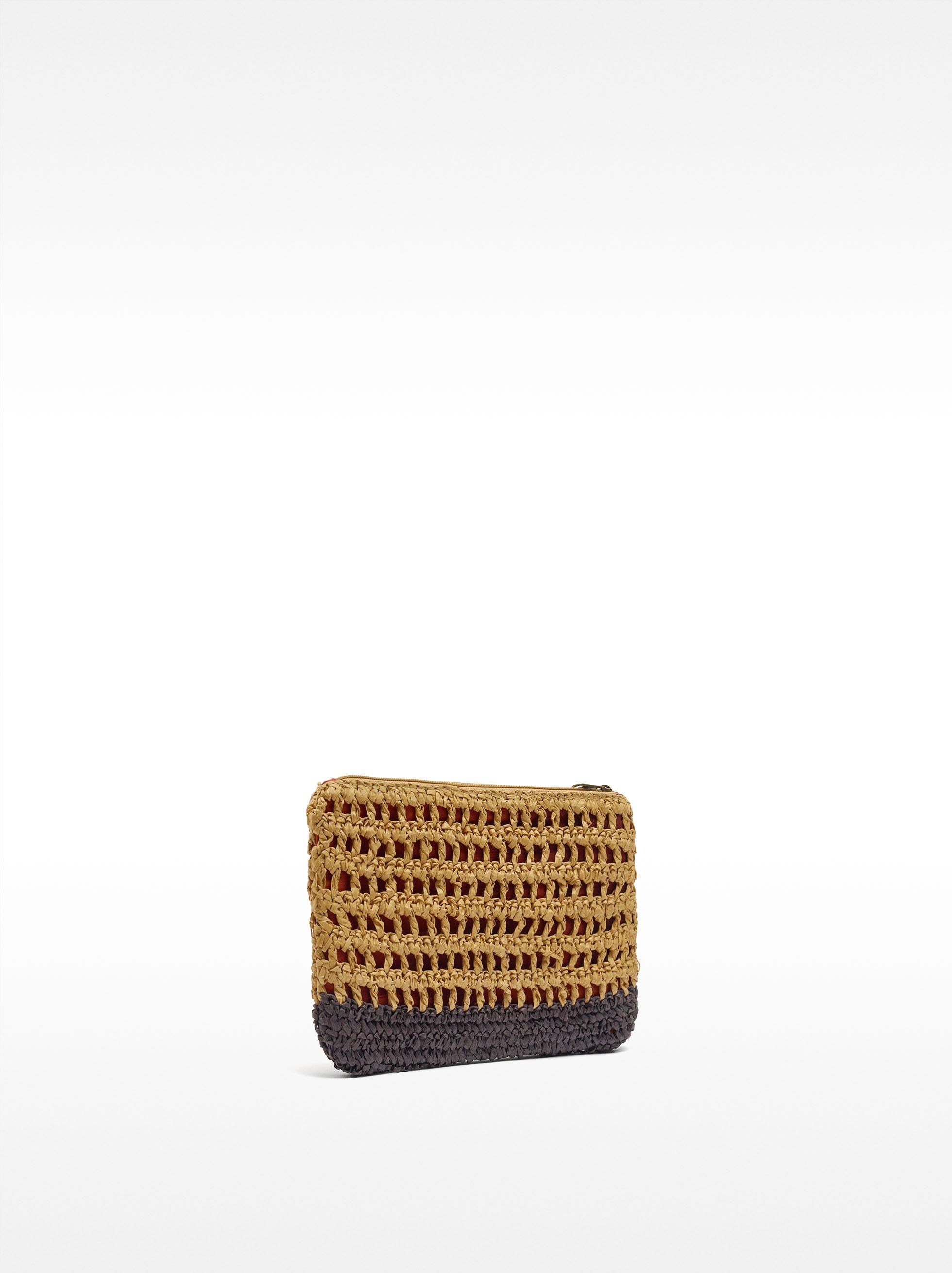 Bolso De Mano De Efecto Rafia Con Colgante