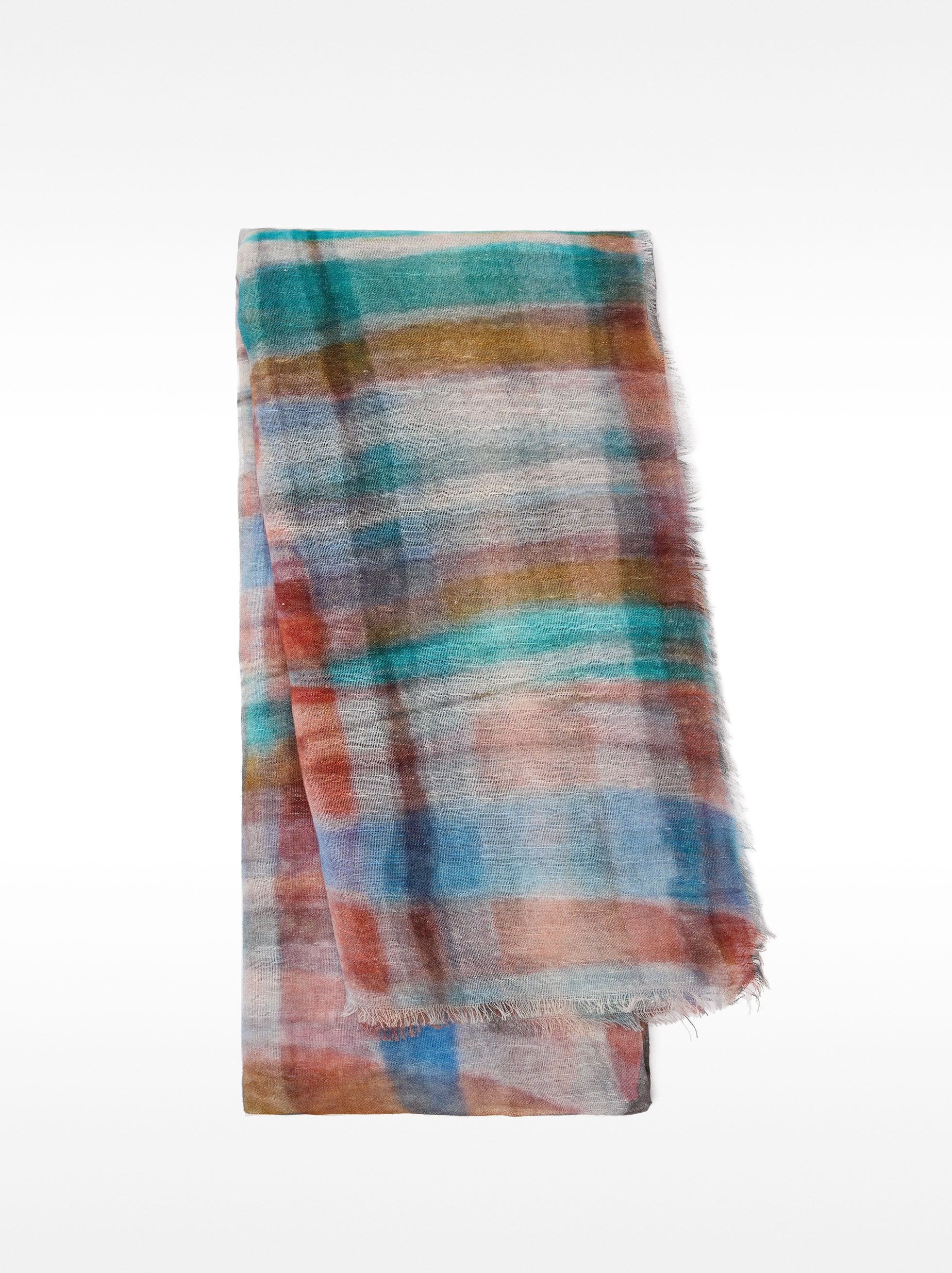 Pañuelo Estampado De Mezcla De Lino Y Algodón