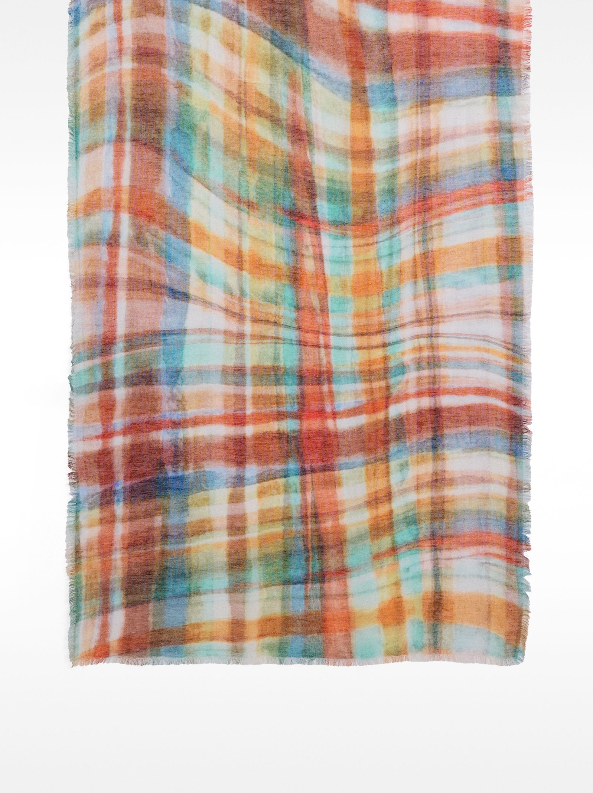 Pañuelo Estampado De Mezcla De Lino Y Algodón