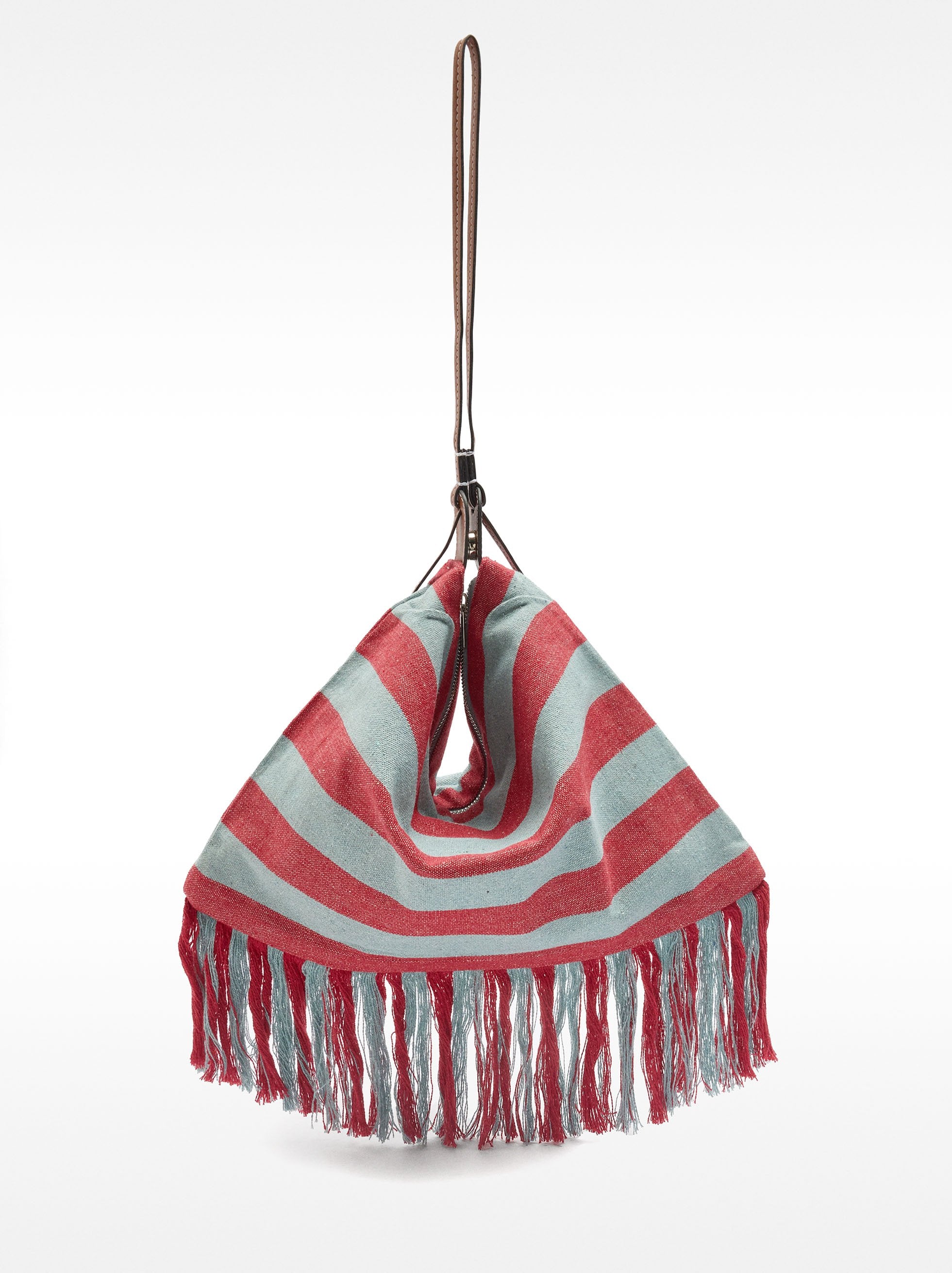 Bolso De Hombro De Algodón A Rayas