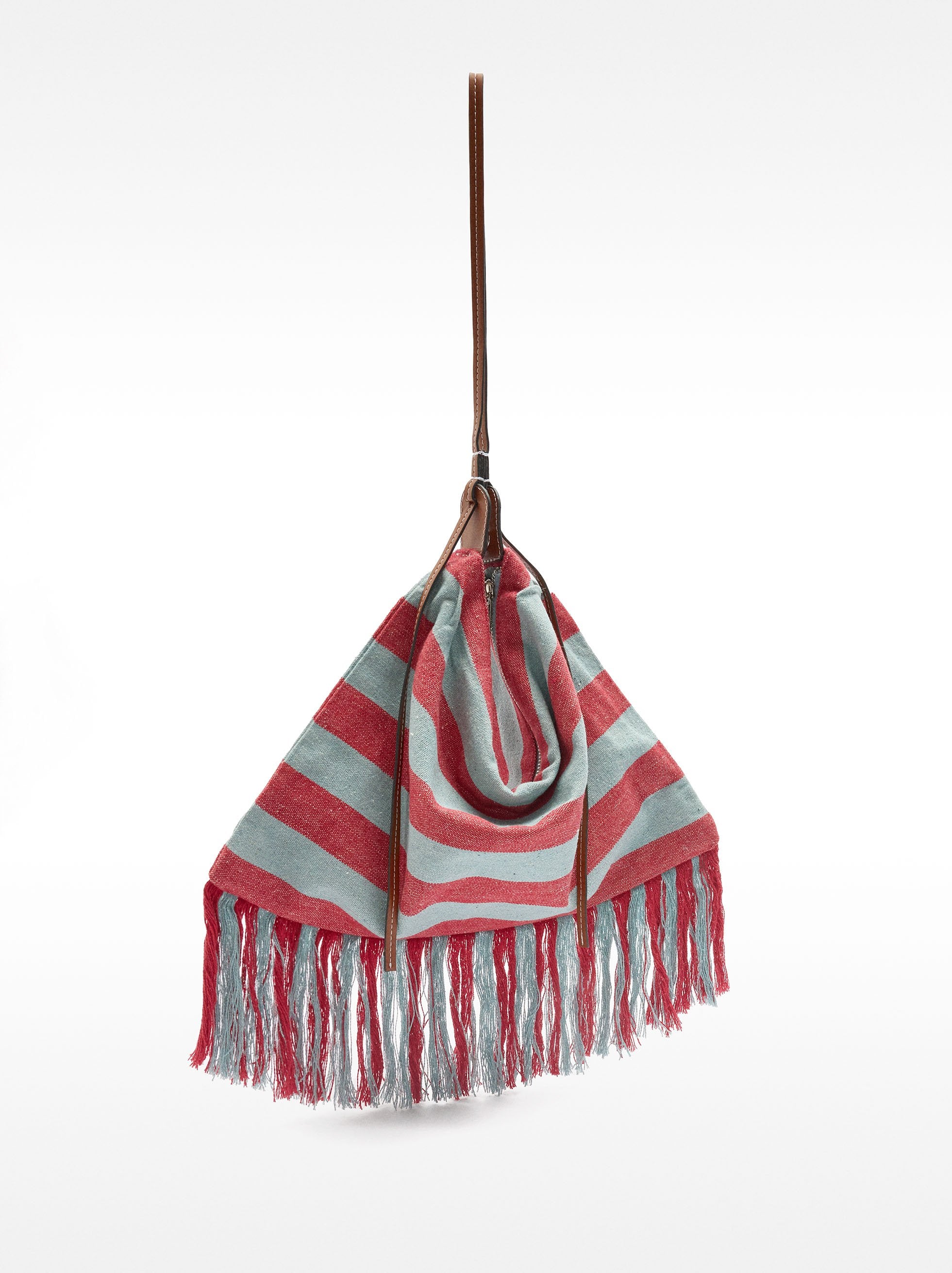 Bolso De Hombro De Algodón A Rayas