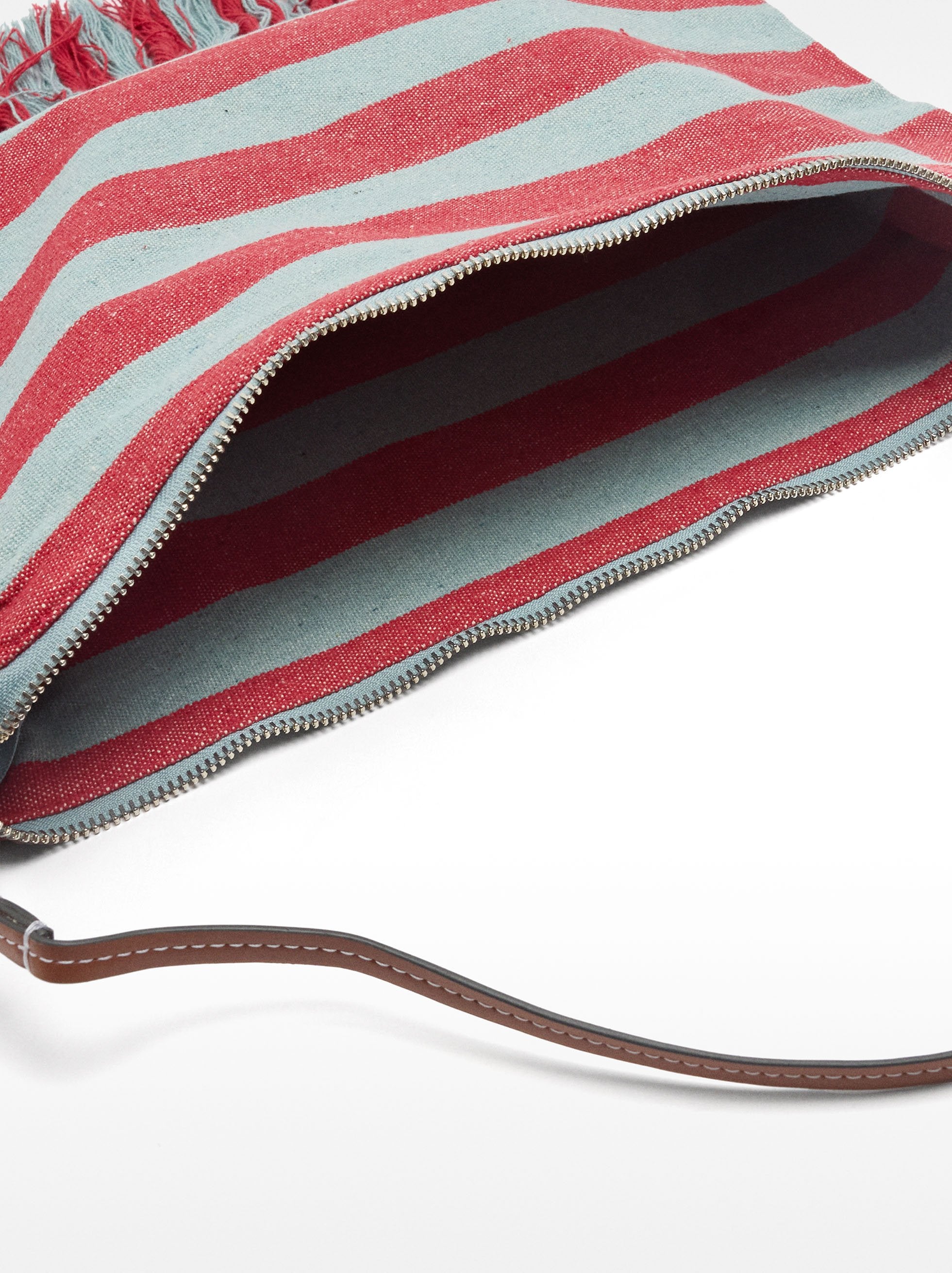 Bolso De Hombro De Algodón A Rayas