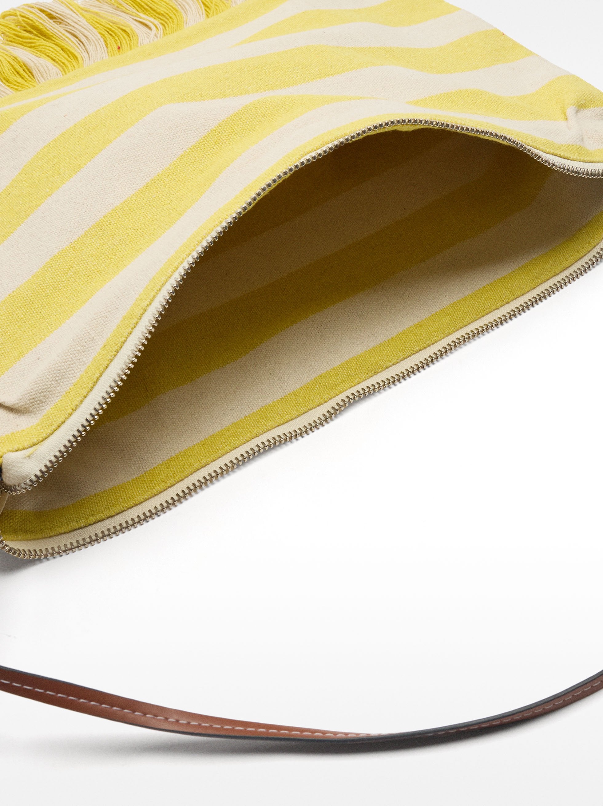 Bolso De Hombro De Algodón A Rayas