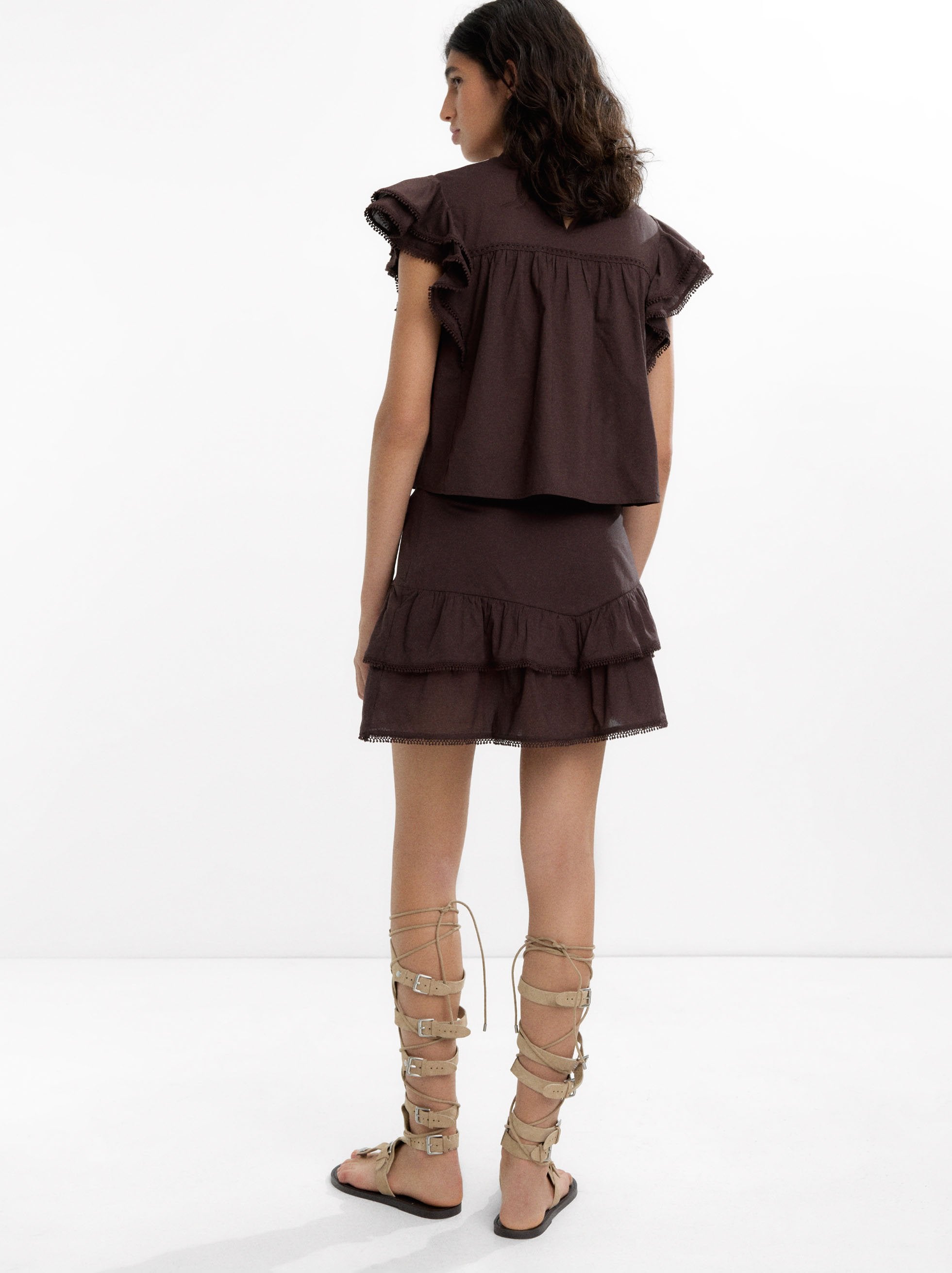 Falda Con Volantes 100% Algodón