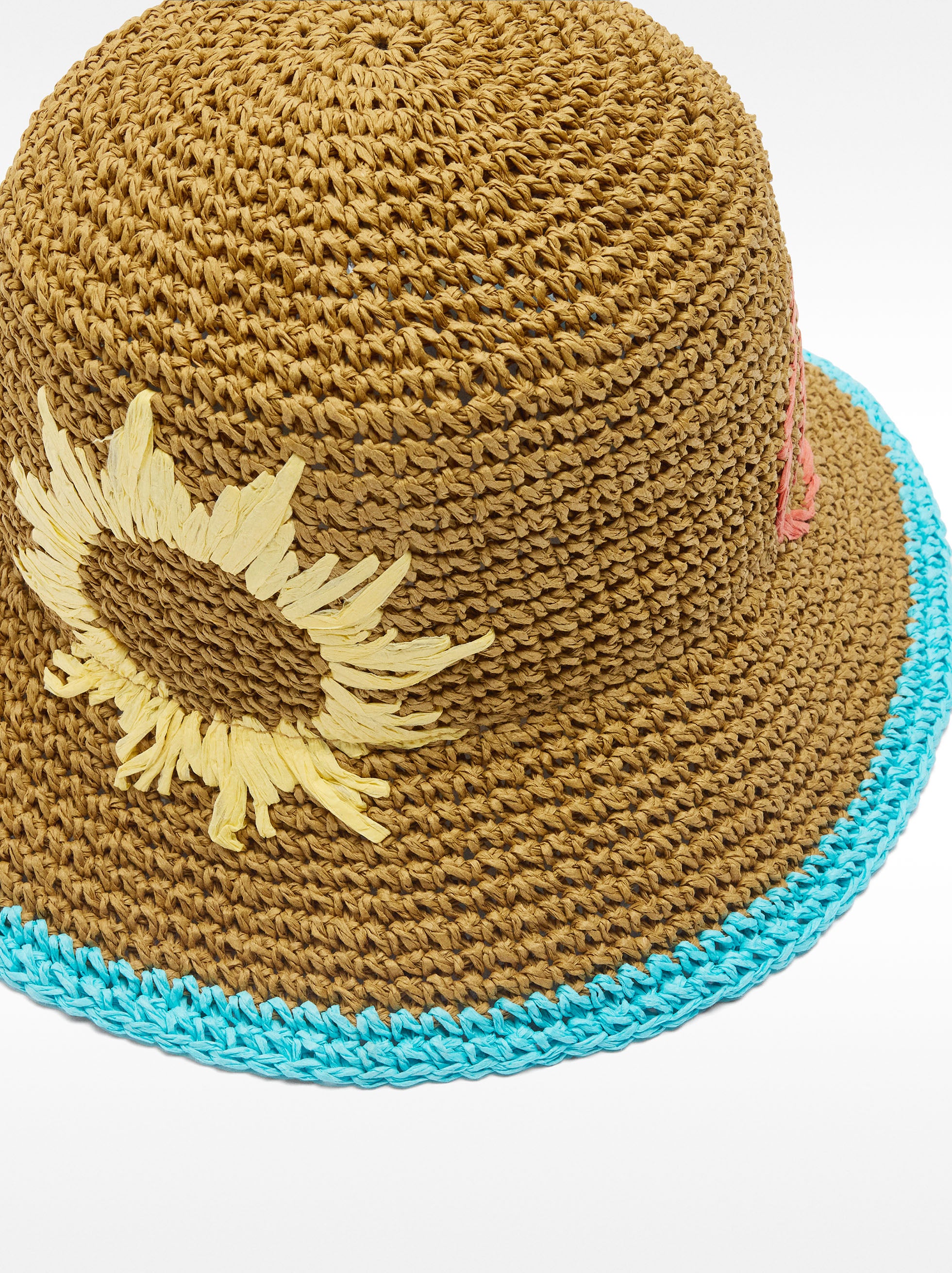 Sombrero Bucket Efecto Rafia