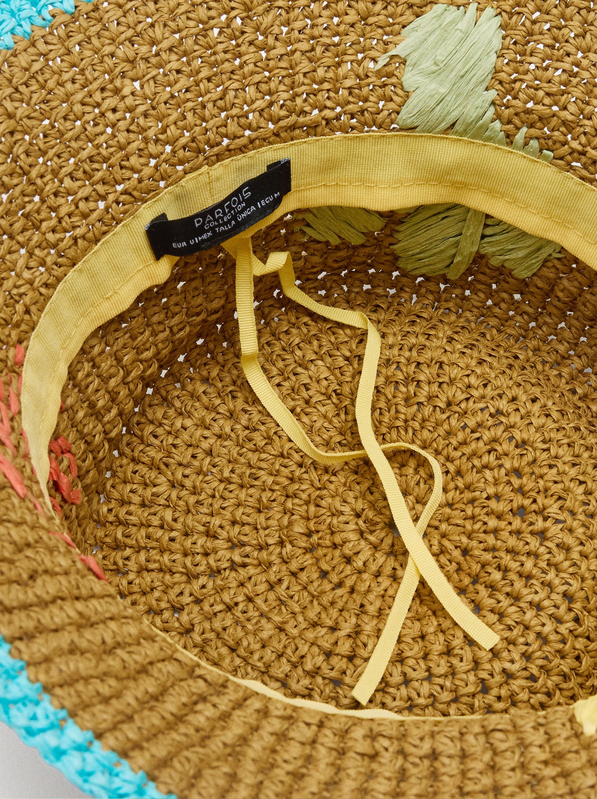 Sombrero Bucket Efecto Rafia