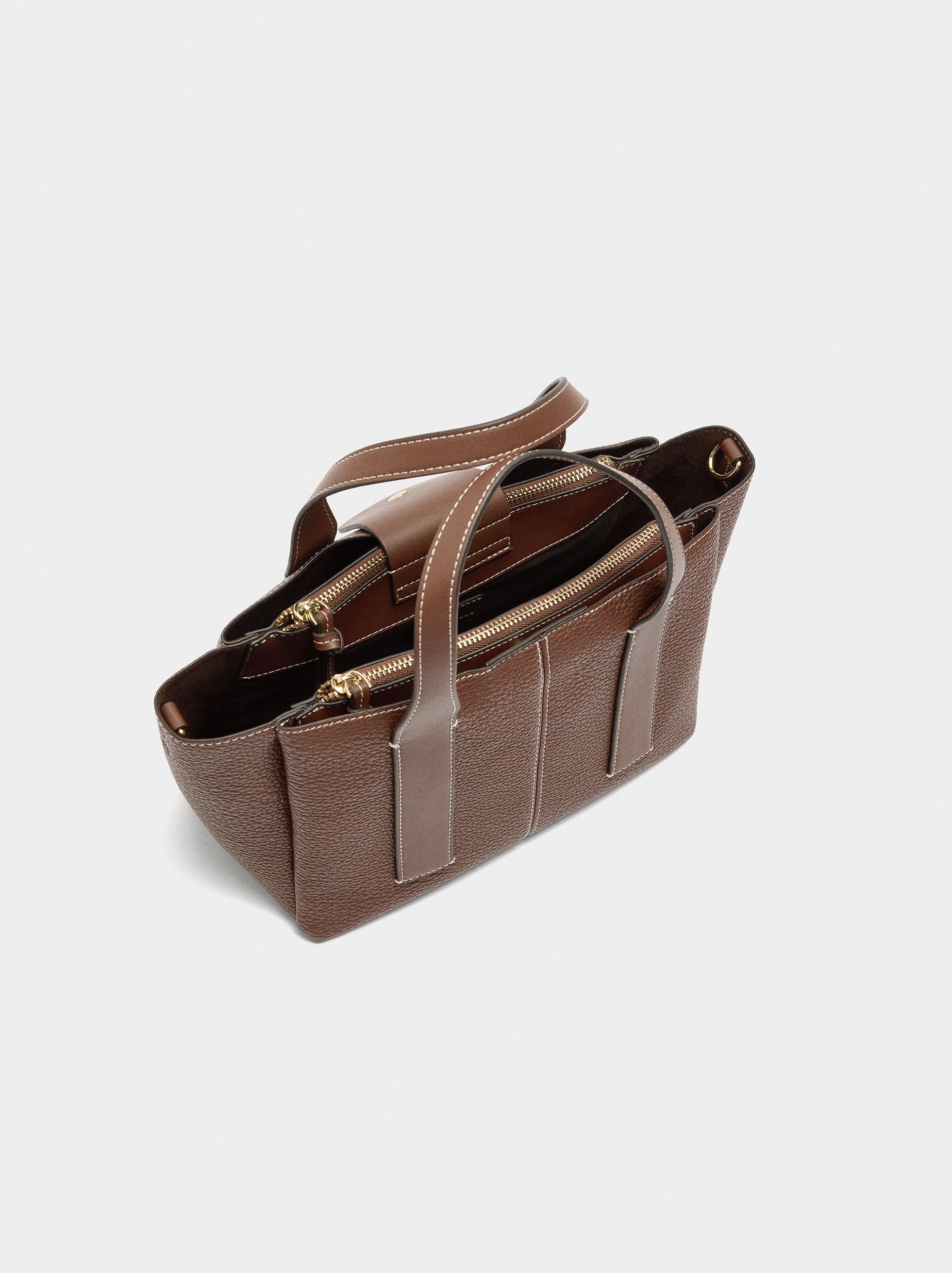 Bolso Tote Con Textura