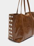Bolso Shopper De Piel Con Tachuelas