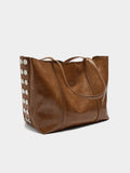 Bolso Shopper De Piel Con Tachuelas