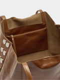 Bolso Shopper De Piel Con Tachuelas