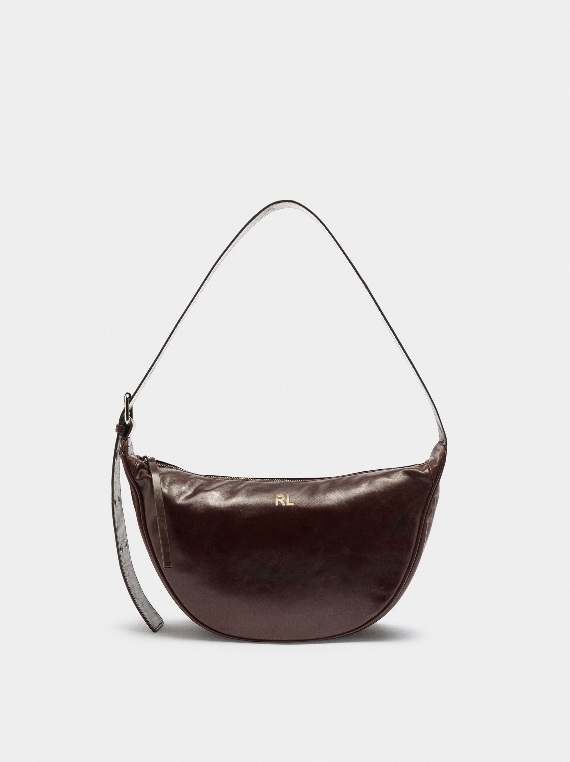 Bolso Hobo De Piel Con Tachuelas