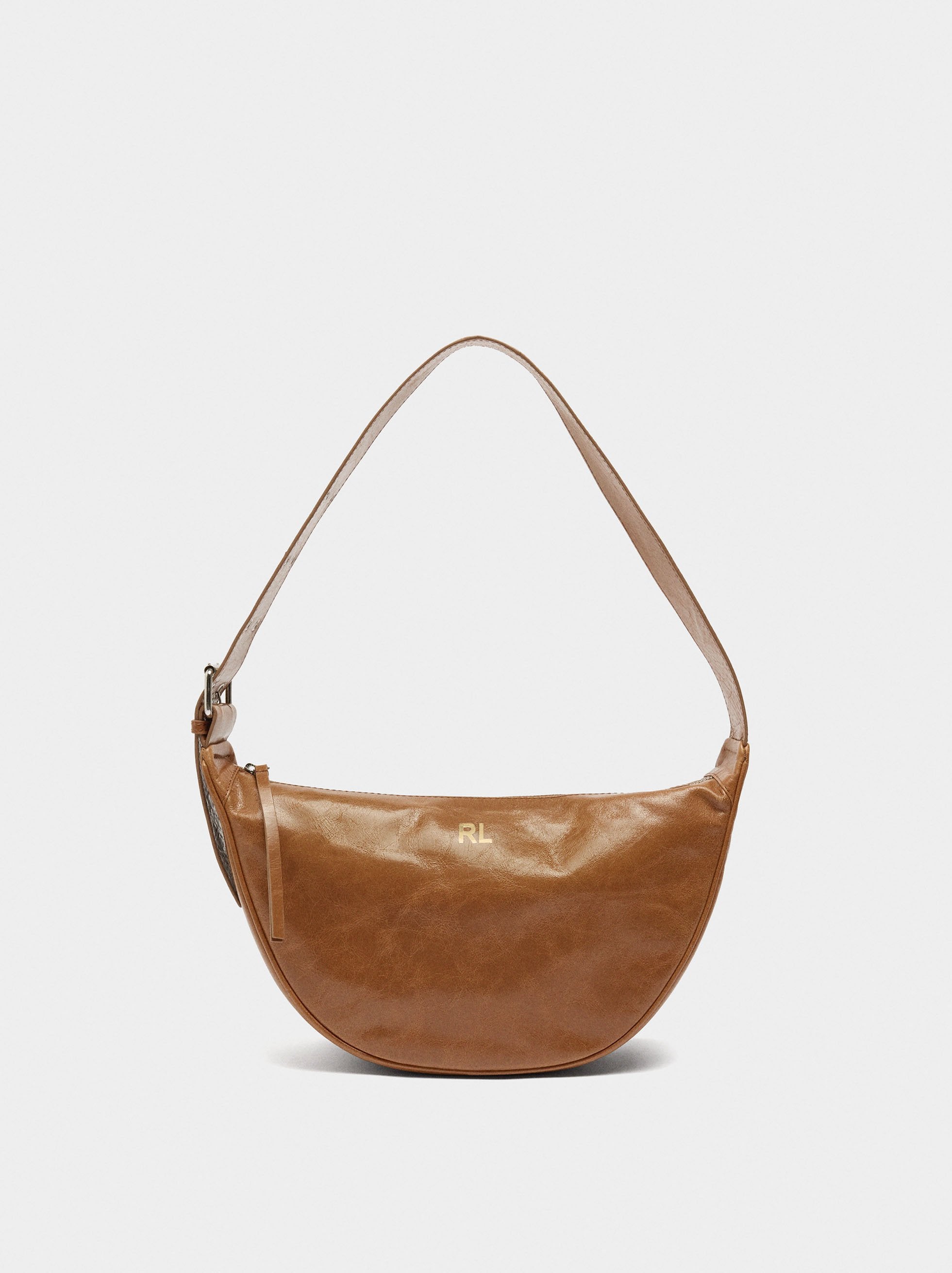 Bolso Hobo De Piel Con Tachuelas