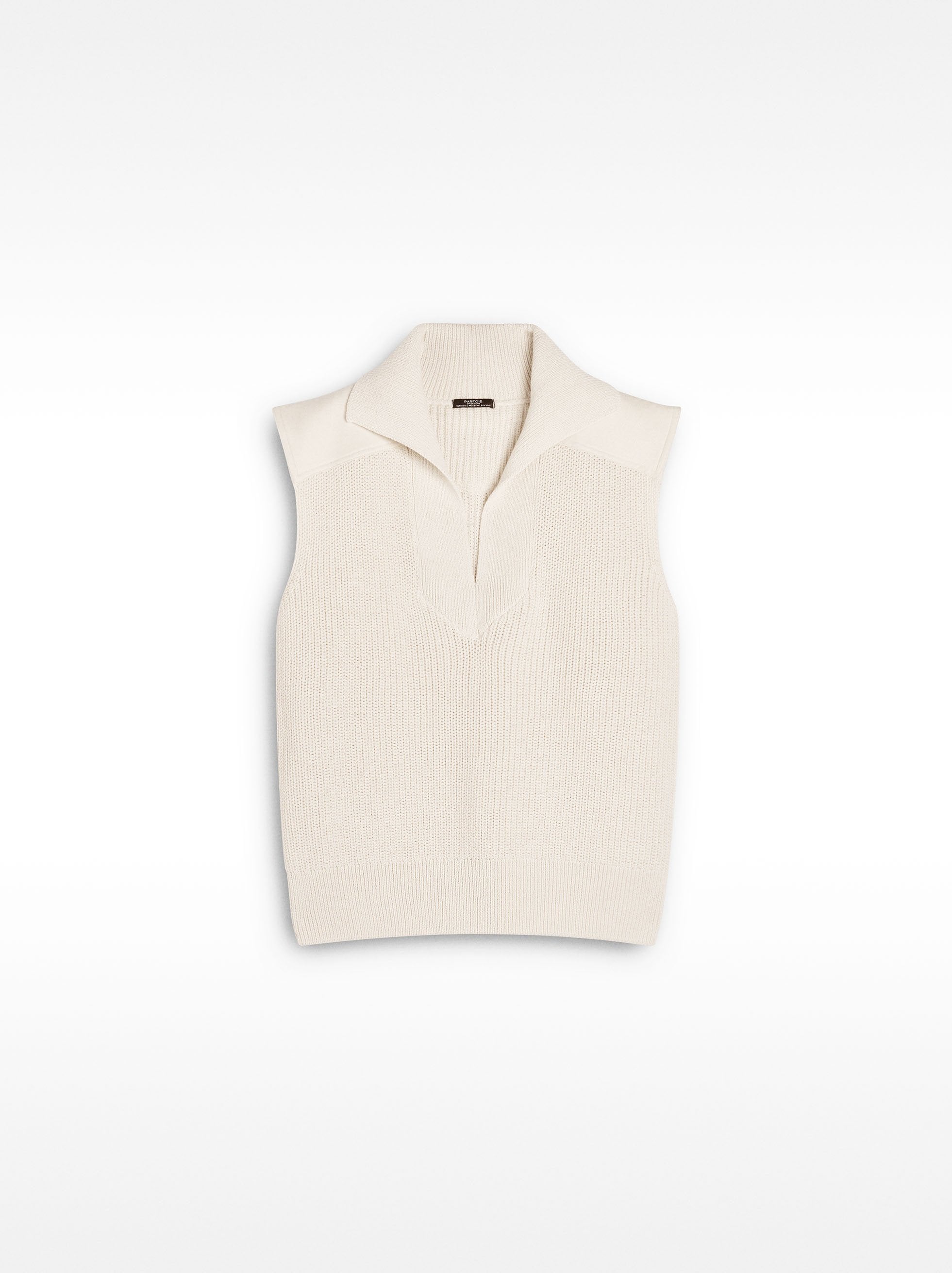 Chaleco De Punto Con Cuello Polo