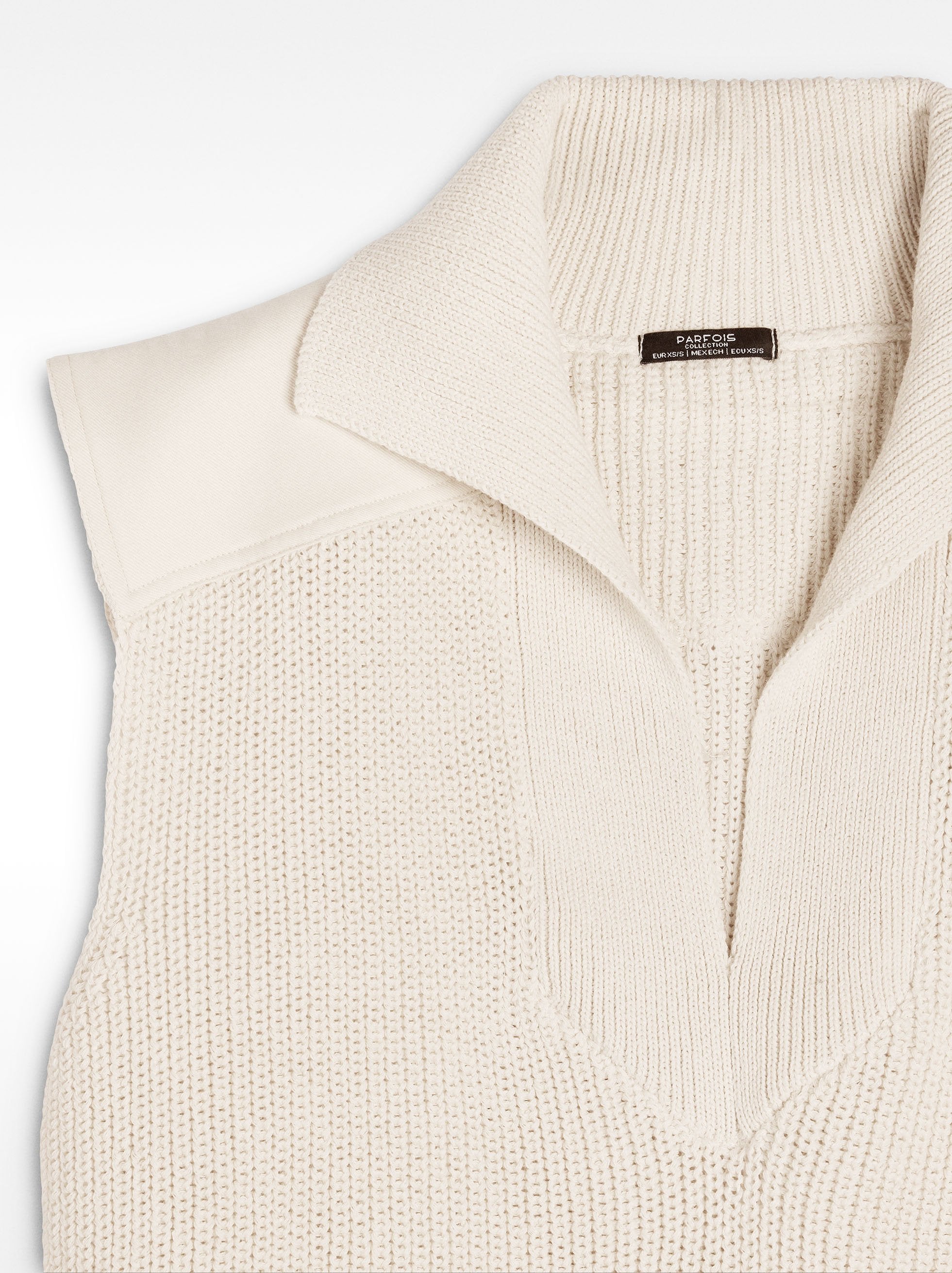 Chaleco De Punto Con Cuello Polo