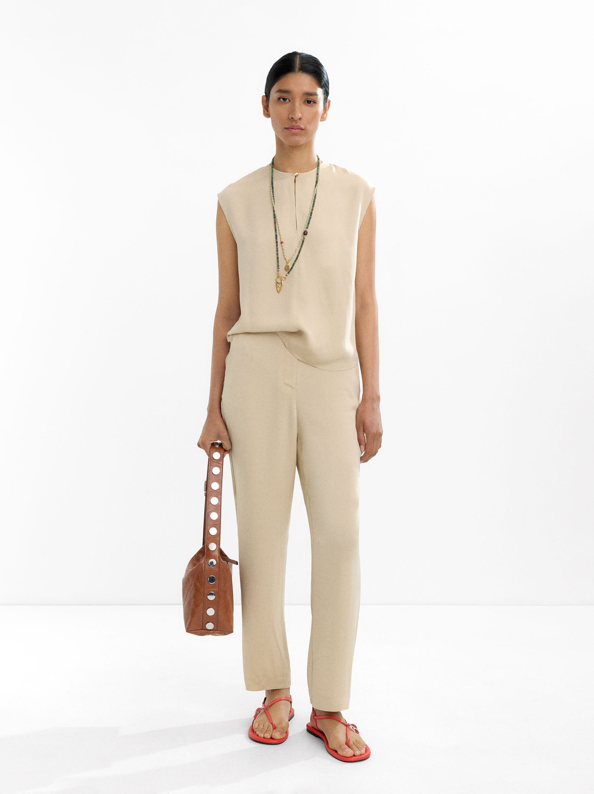 Pantalón Recto Con Bolsillos