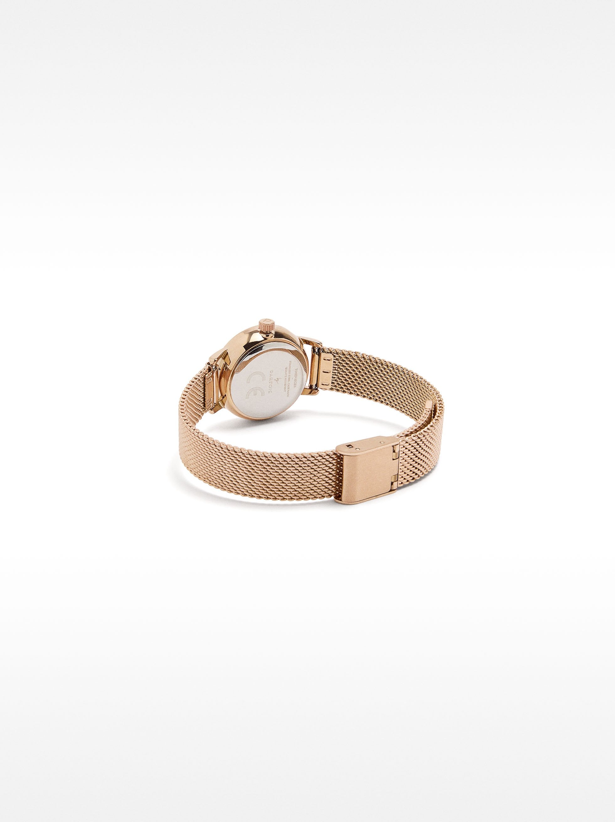 Reloj De Malla Metálica De Acero Inoxidable