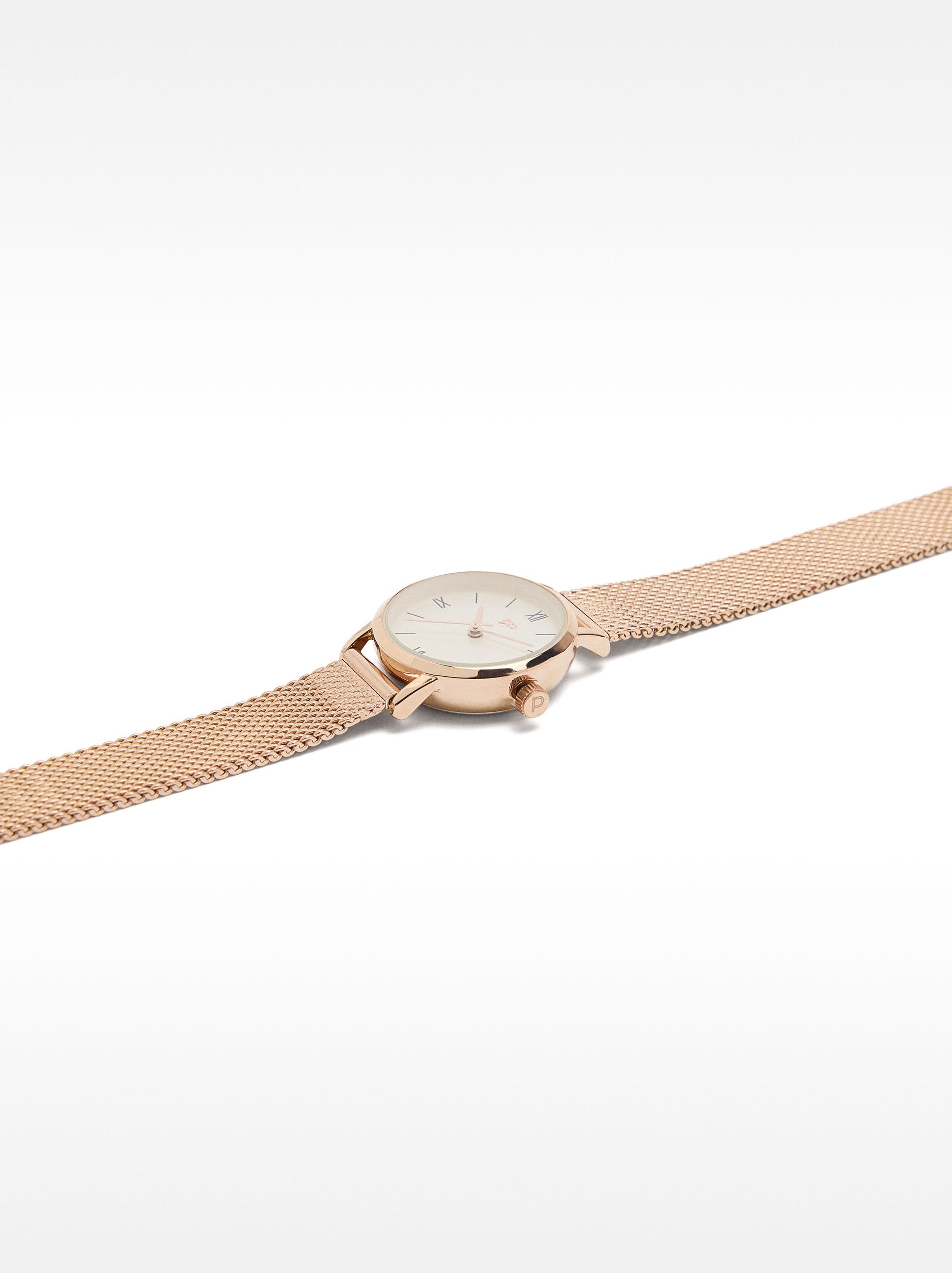 Reloj De Malla Metálica De Acero Inoxidable