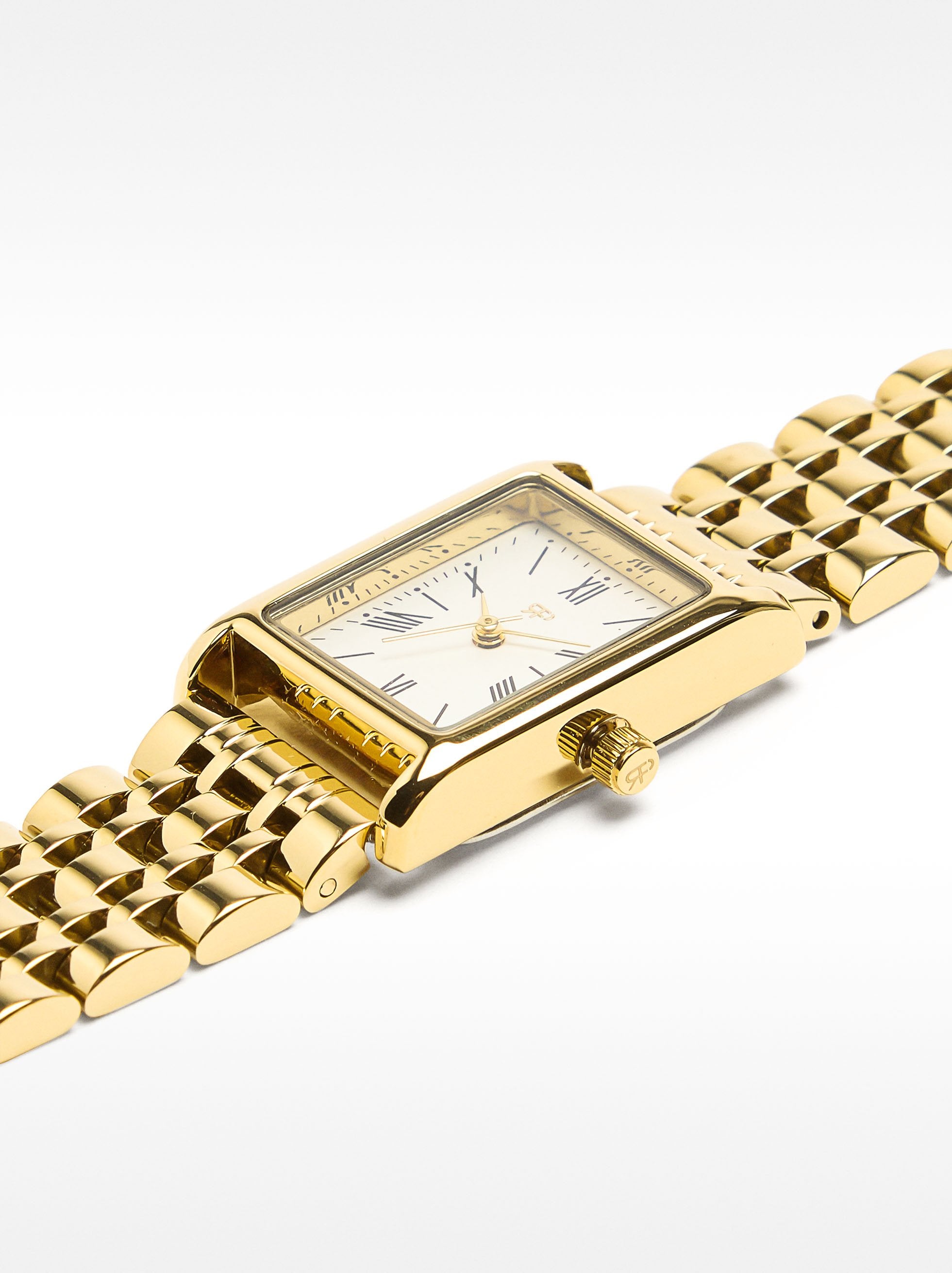 Reloj Cuadrado Con Pulsera De Acero Inoxidable