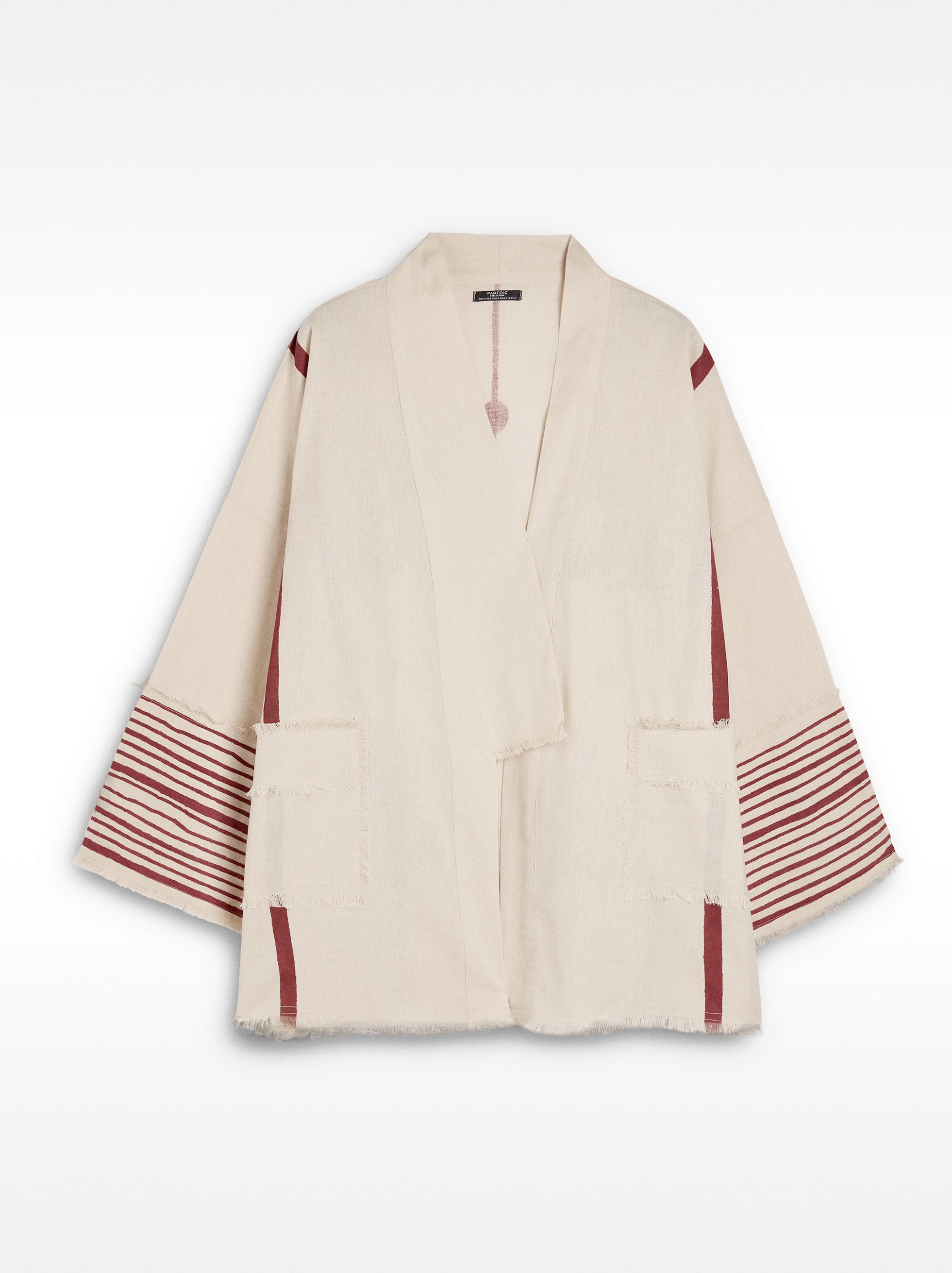 Kimono Estampado De Lino Y Algodón