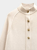 Poncho De Punto Con Cuello Alto