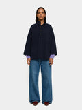 Poncho De Punto Con Cuello Alto