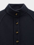 Poncho De Punto Con Cuello Alto