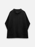 Poncho De Punto Con Cuello Alto